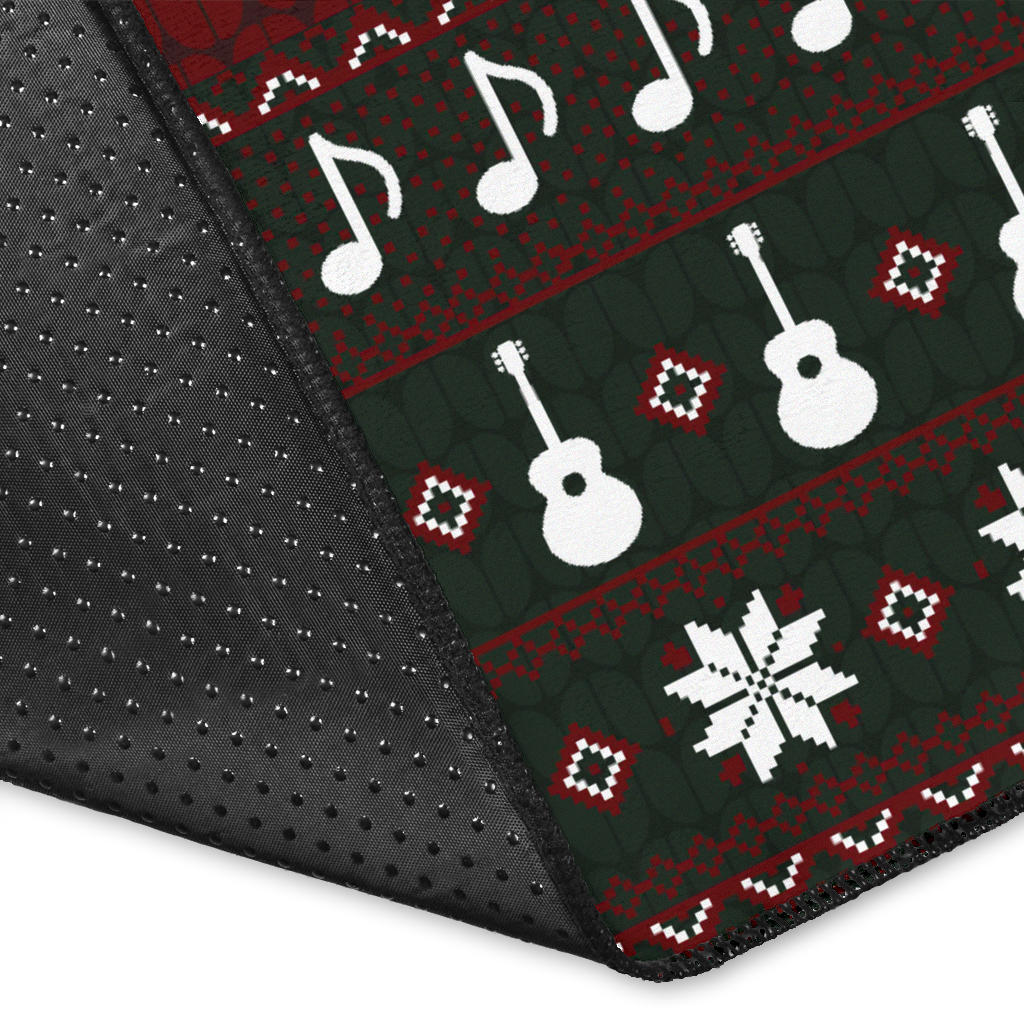 Guitar Christmas Area Rug