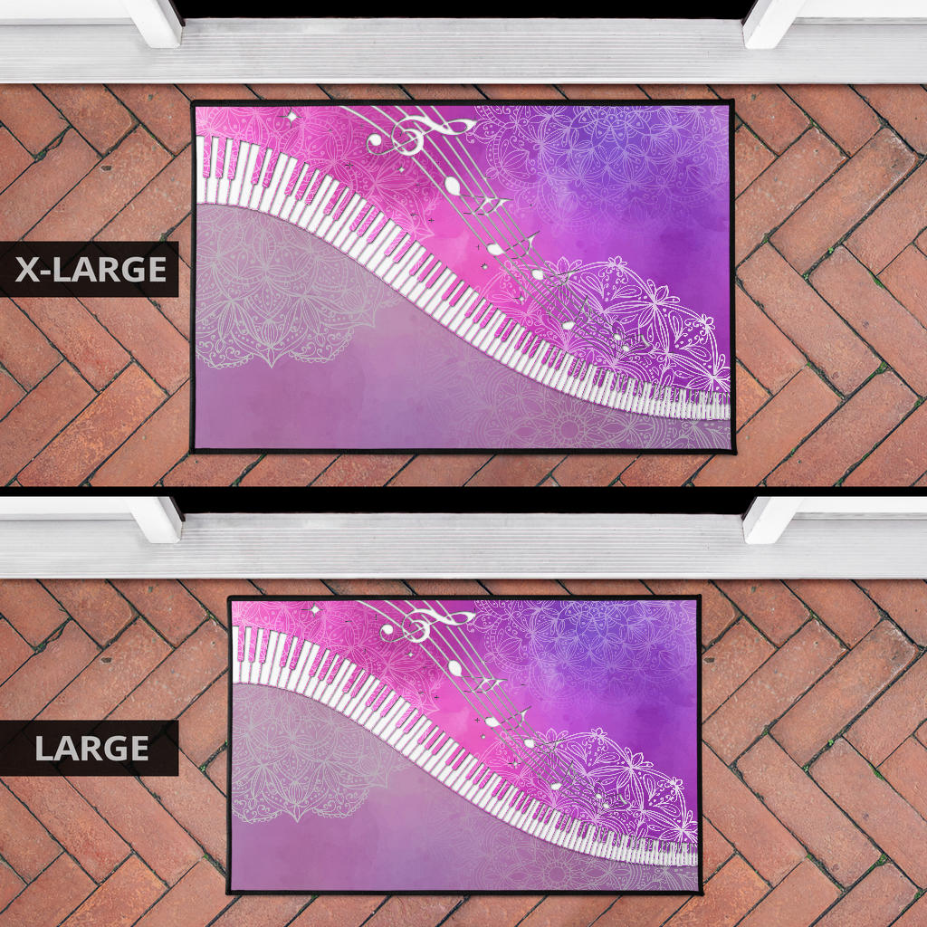 Piano Art Purple Door Mat