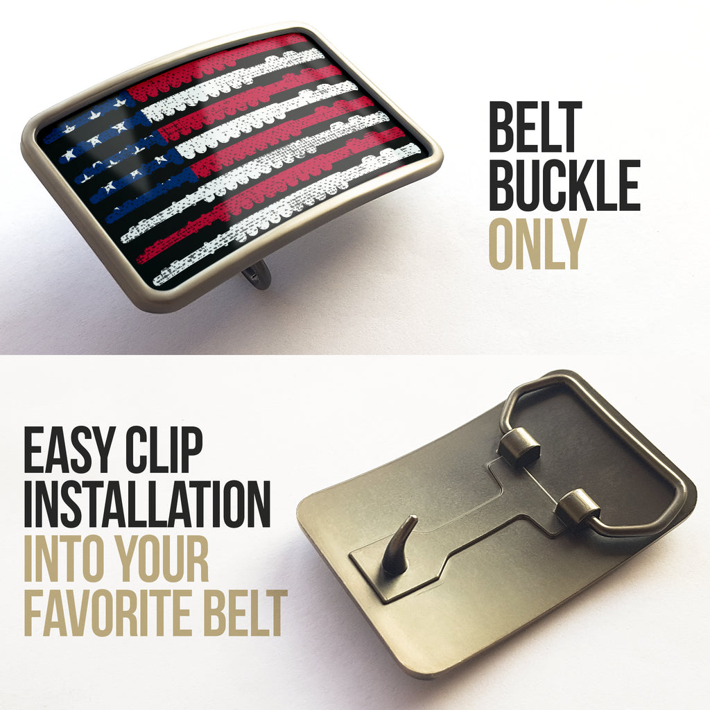 Stunning American Flag Flute Belt Buckle