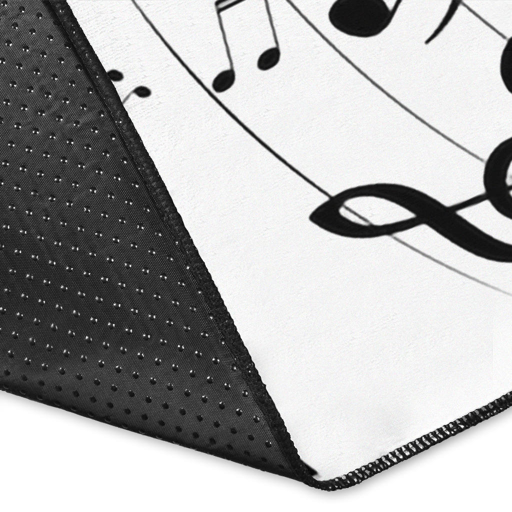Piano With Musical Notes Area Rug