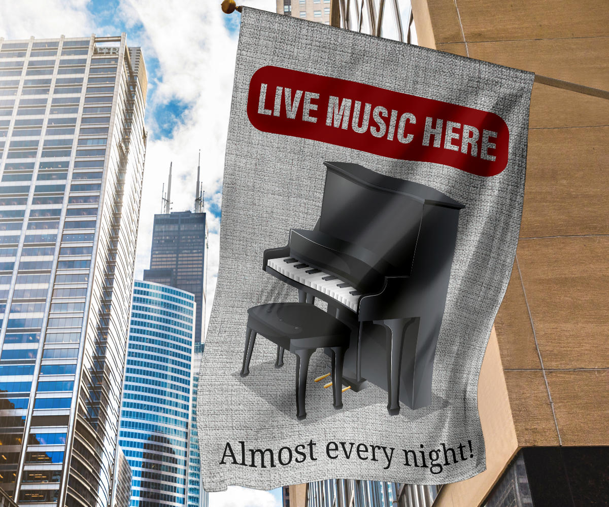 Grand Piano Live Music Flag