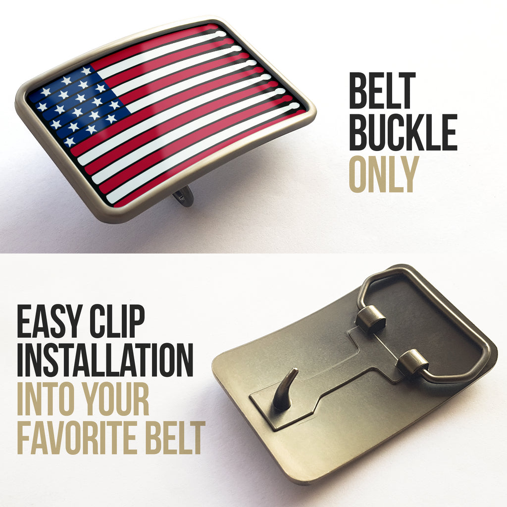 Stunning American Flag Drum Belt Buckle