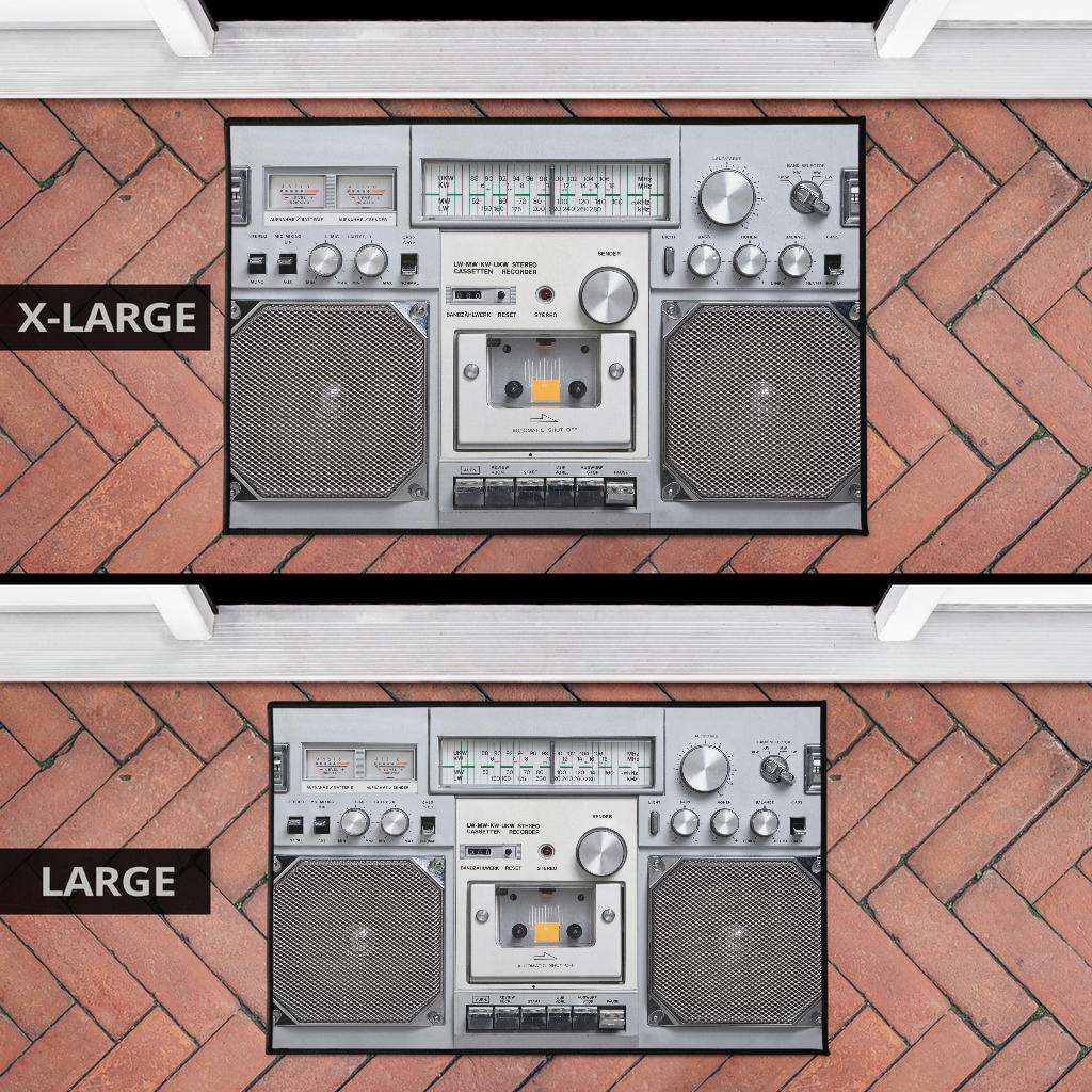 White Stereo Door Mat