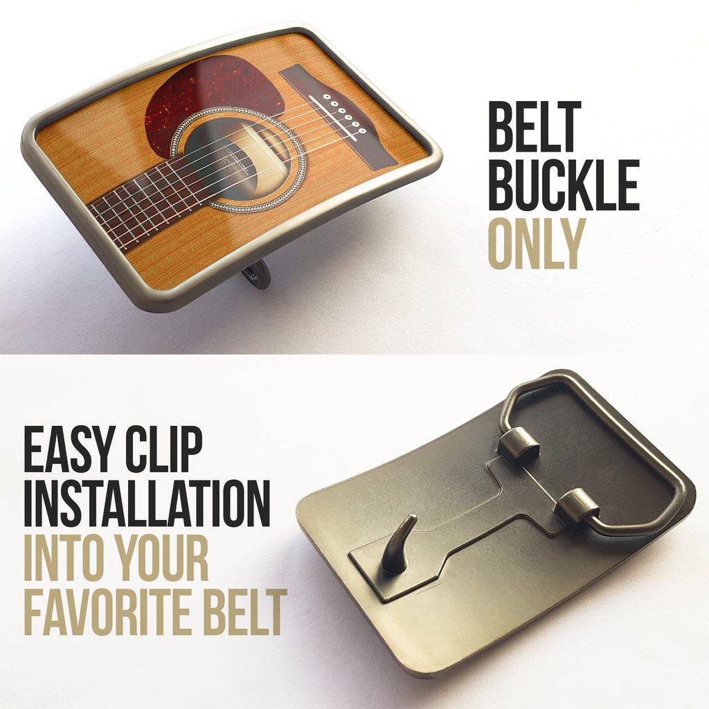 Wooden Guitar Belt Buckle