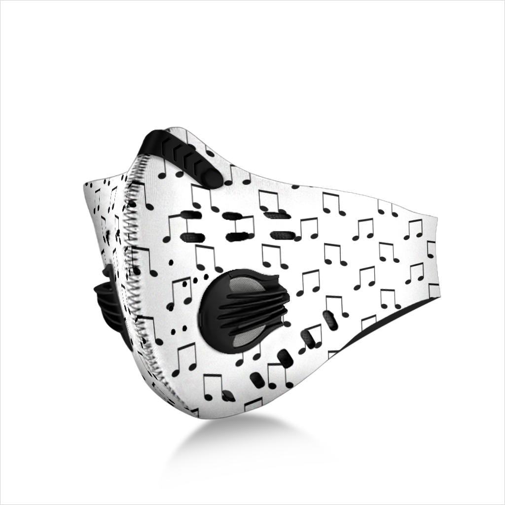 Musical Notes White Premium Face Mask