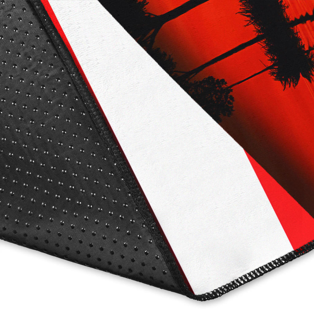 Guitar American Flag Sunset Area Rug