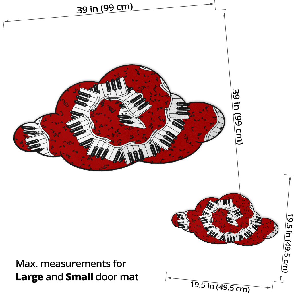 Piano Music Cloud Shape Door Mat