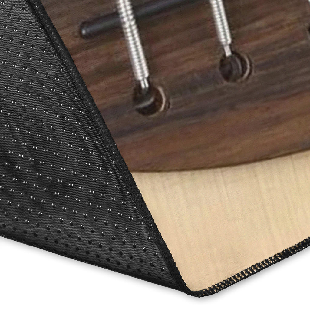 Piano Keys And Wood Guitar Area Rug