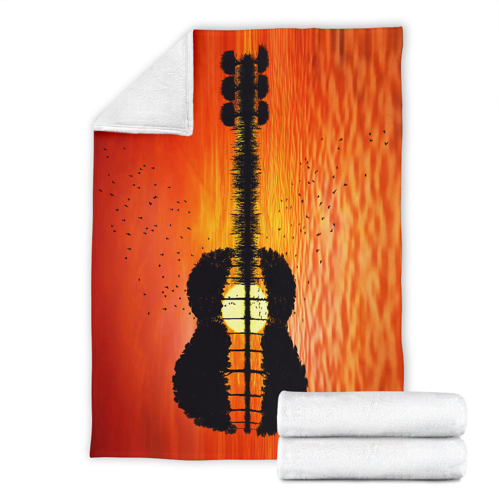 Guitar Sunset Premium Blanket