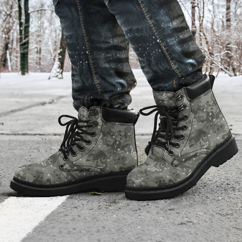 Music Notes Camo All-Season Boots