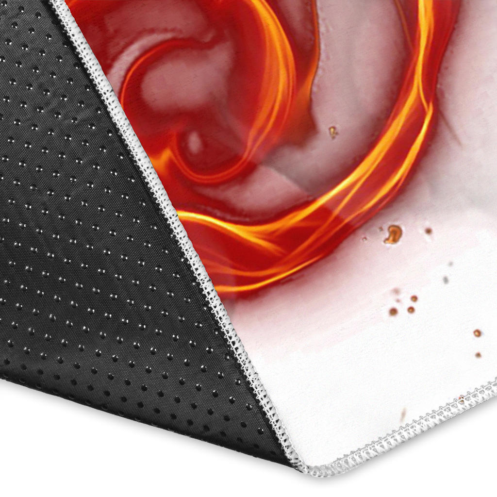 Treble Clef Fire White Area Rug