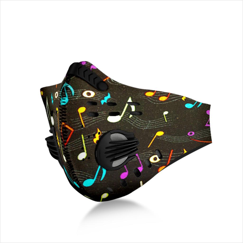 Colorful Music Notes Premium Face Mask