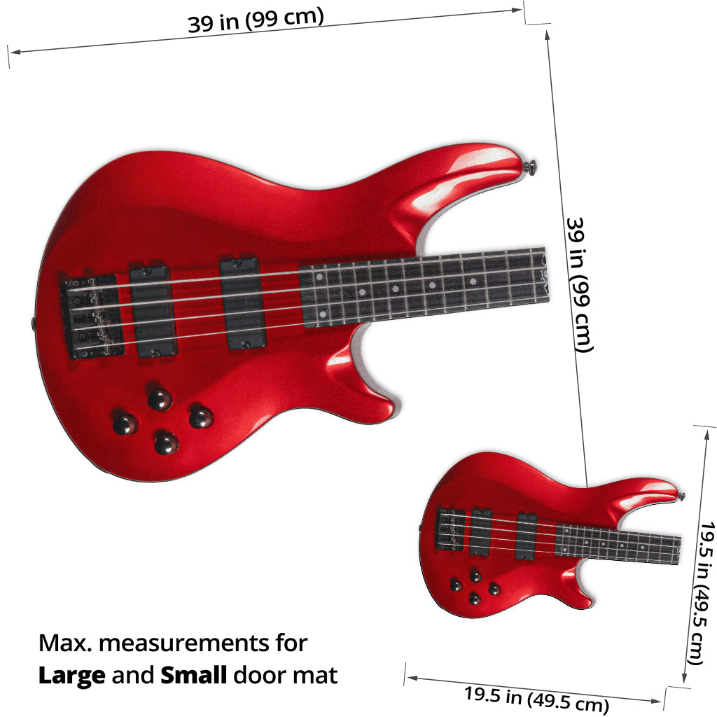 Red Guitar Shape Door Mat