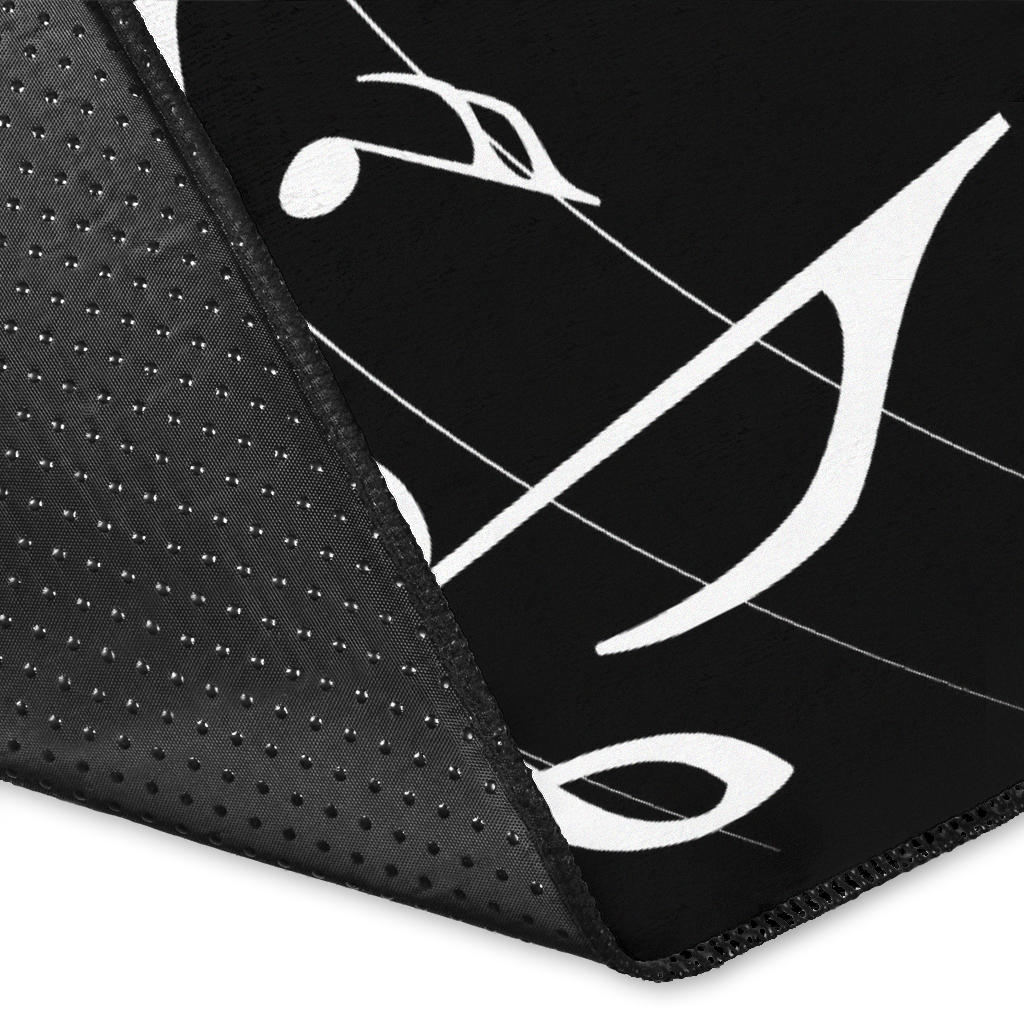 Music Notes And Piano Area Rug