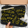 Yellow Music Notes Sheet Cozy Winter Boots