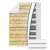 Piano Keys And Old Sheet Music Blanket