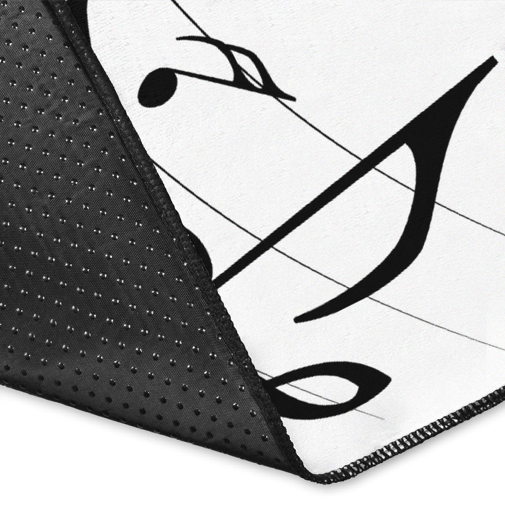 Music Notes And Piano Keys Area Rug