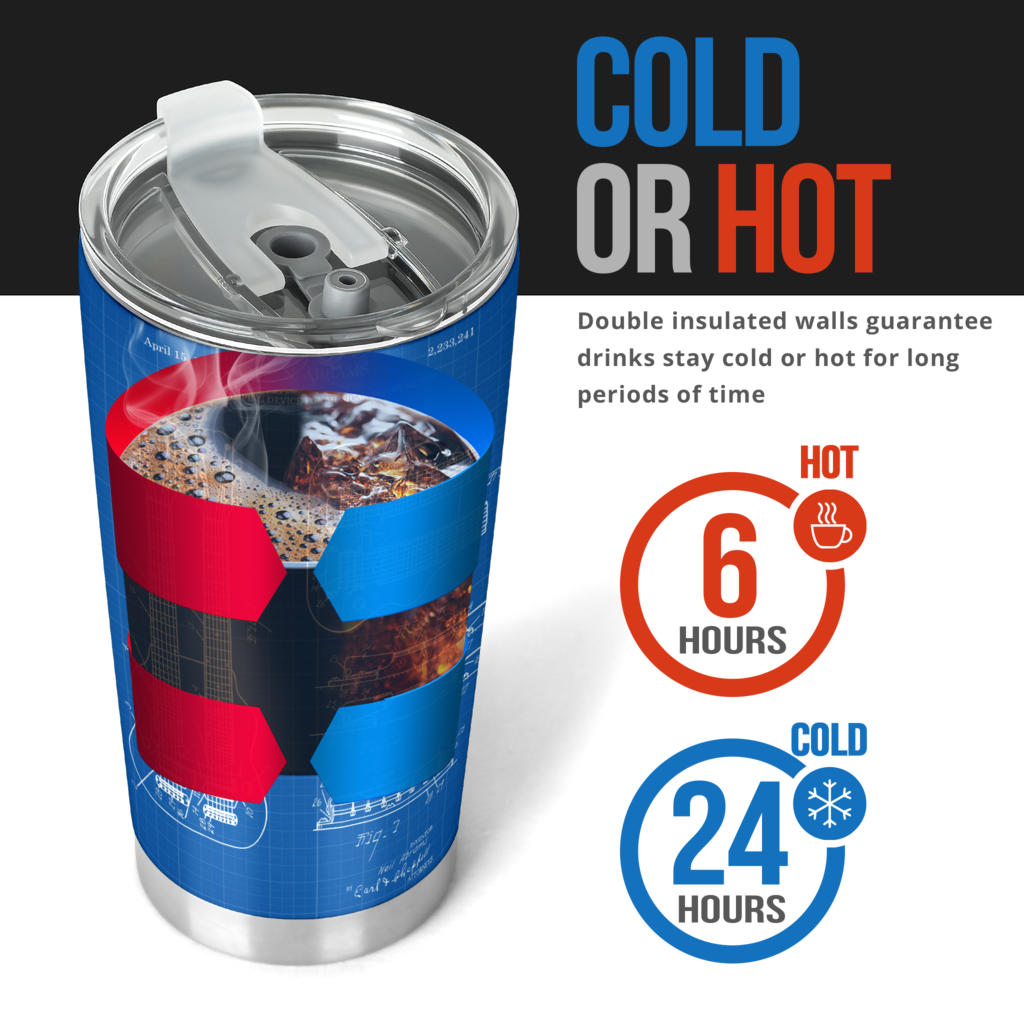 Electric Guitar Blue Patent Tumbler