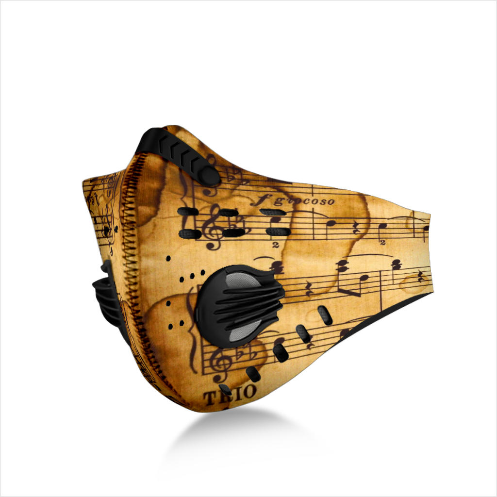 Old Music Notes Premium Face Mask