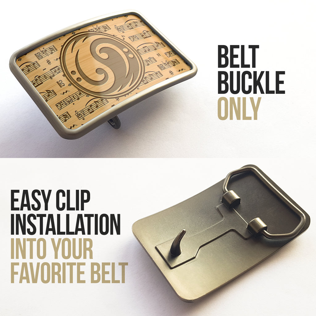 Yin Yang Bass Clef Belt Buckle