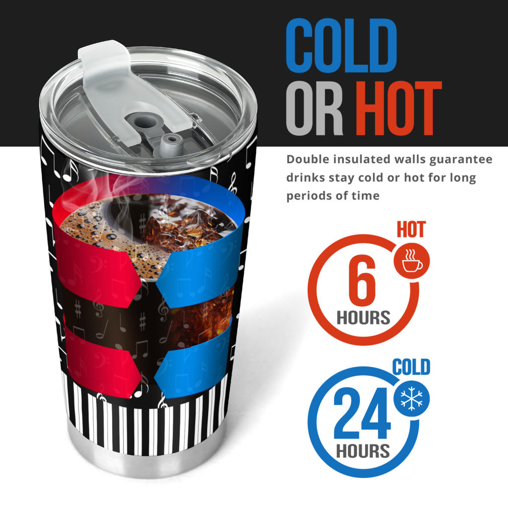 Music Notes And Piano Art Tumbler