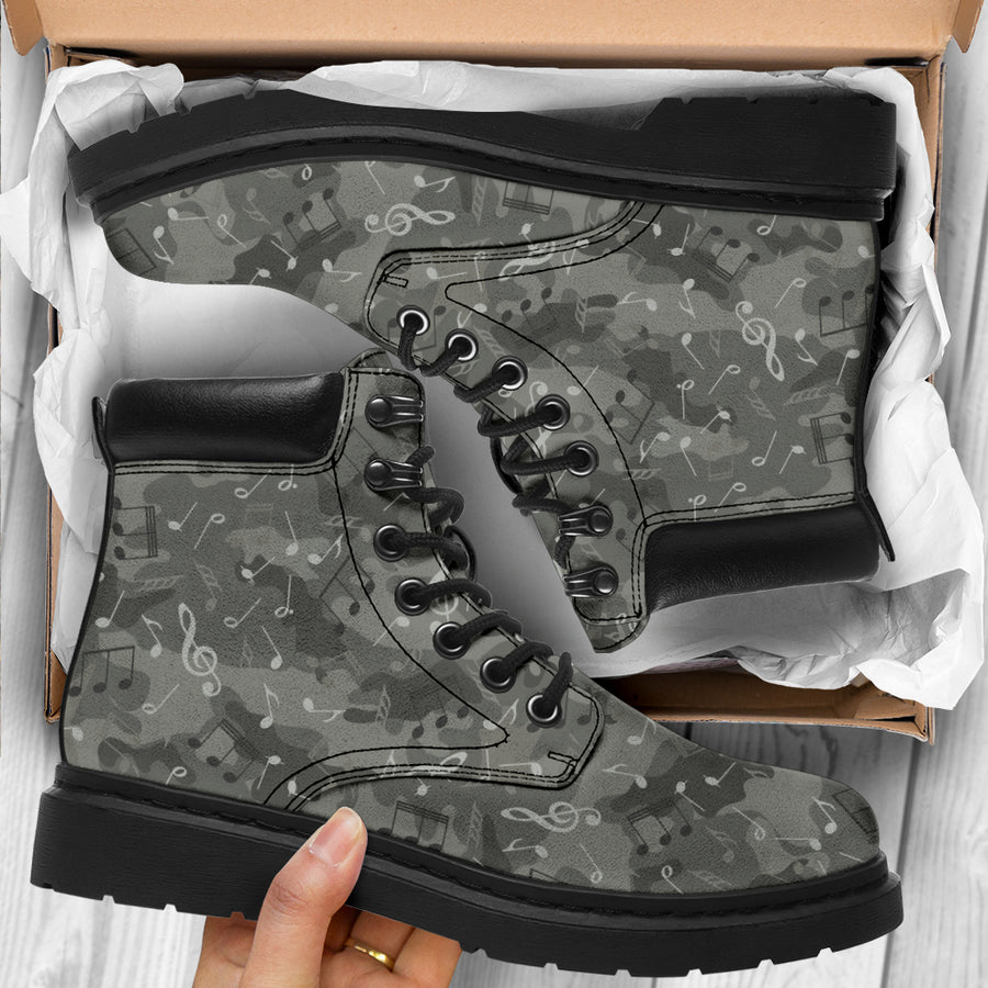 Music Notes Camo All-Season Boots