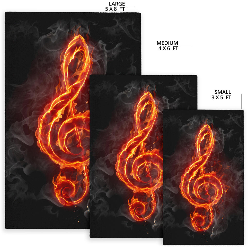 Treble Clef Fire Area Rug