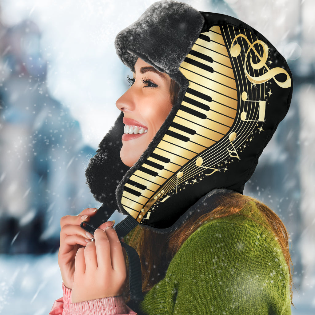 Piano Art Musical Notes Trapper Hat