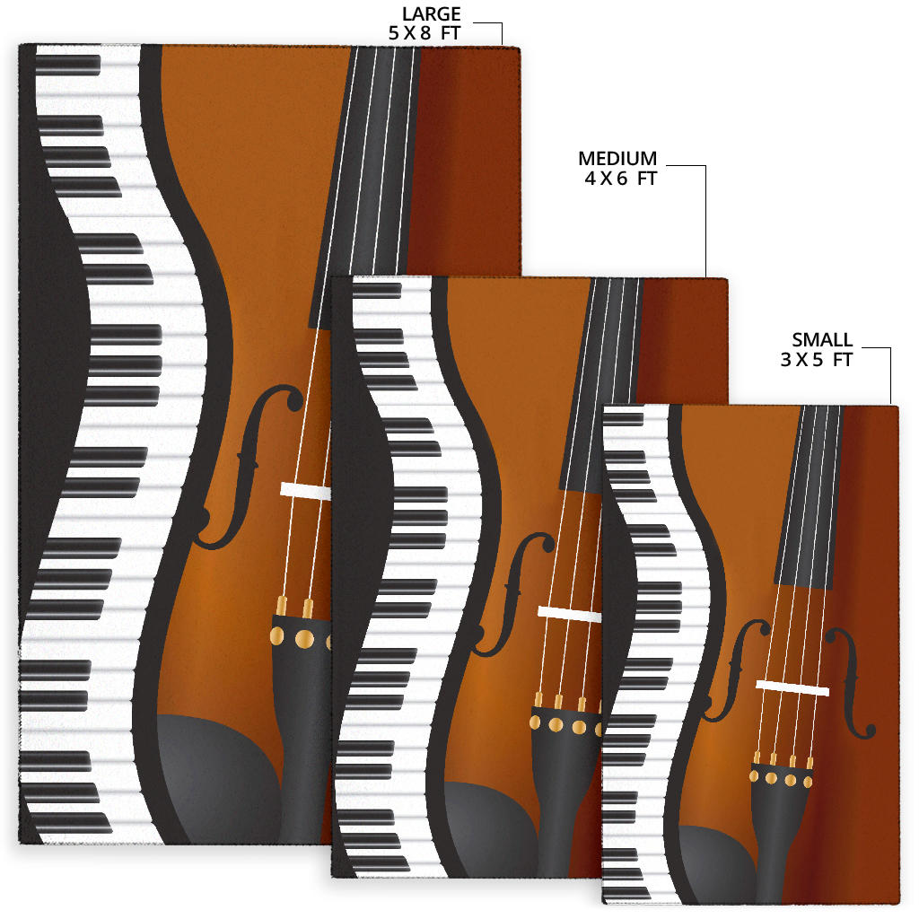Piano Keys And Violin Area Rug
