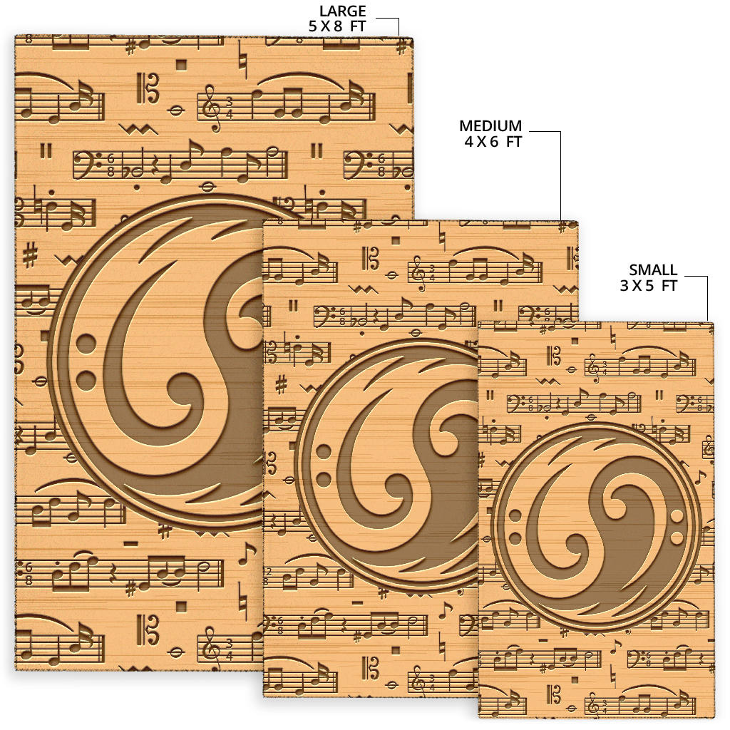 Yin Yang Bass Clef Area Rug
