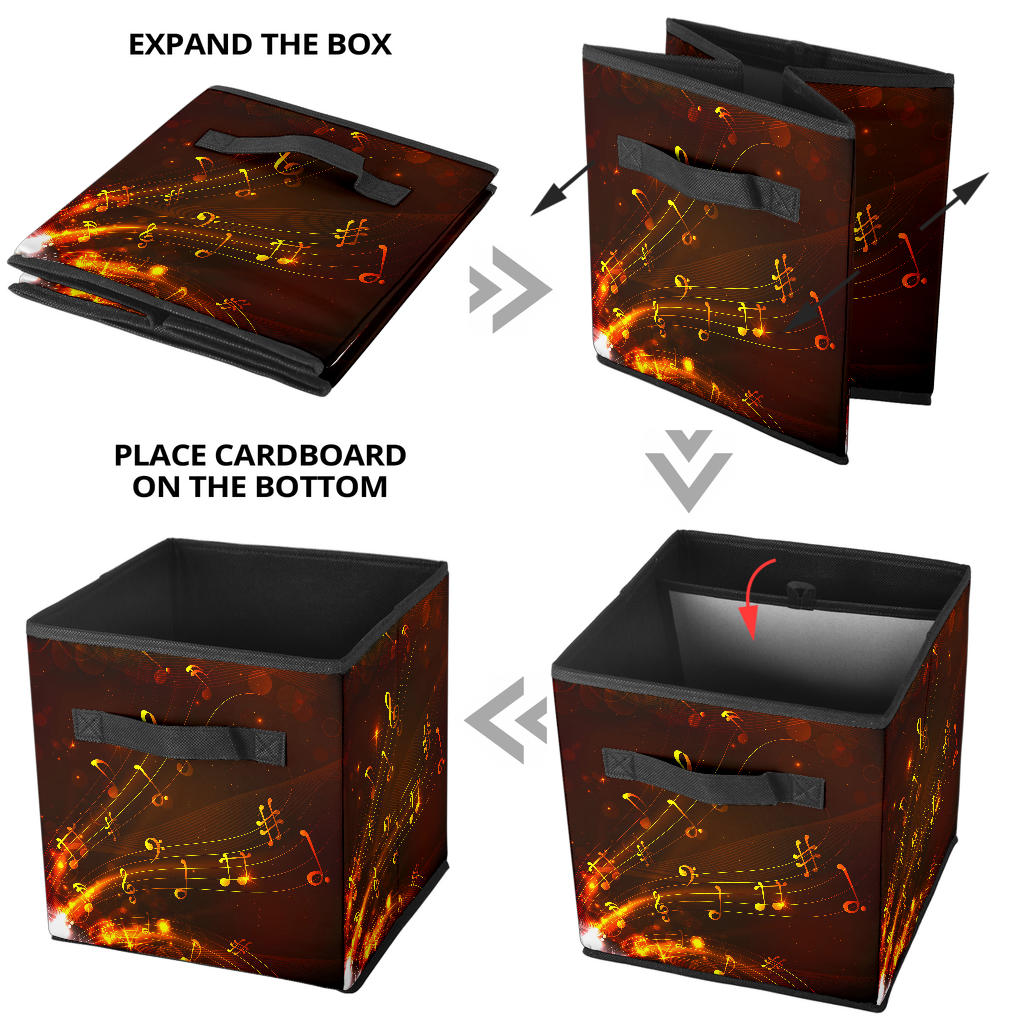 Music Notes Floating Storage Cube