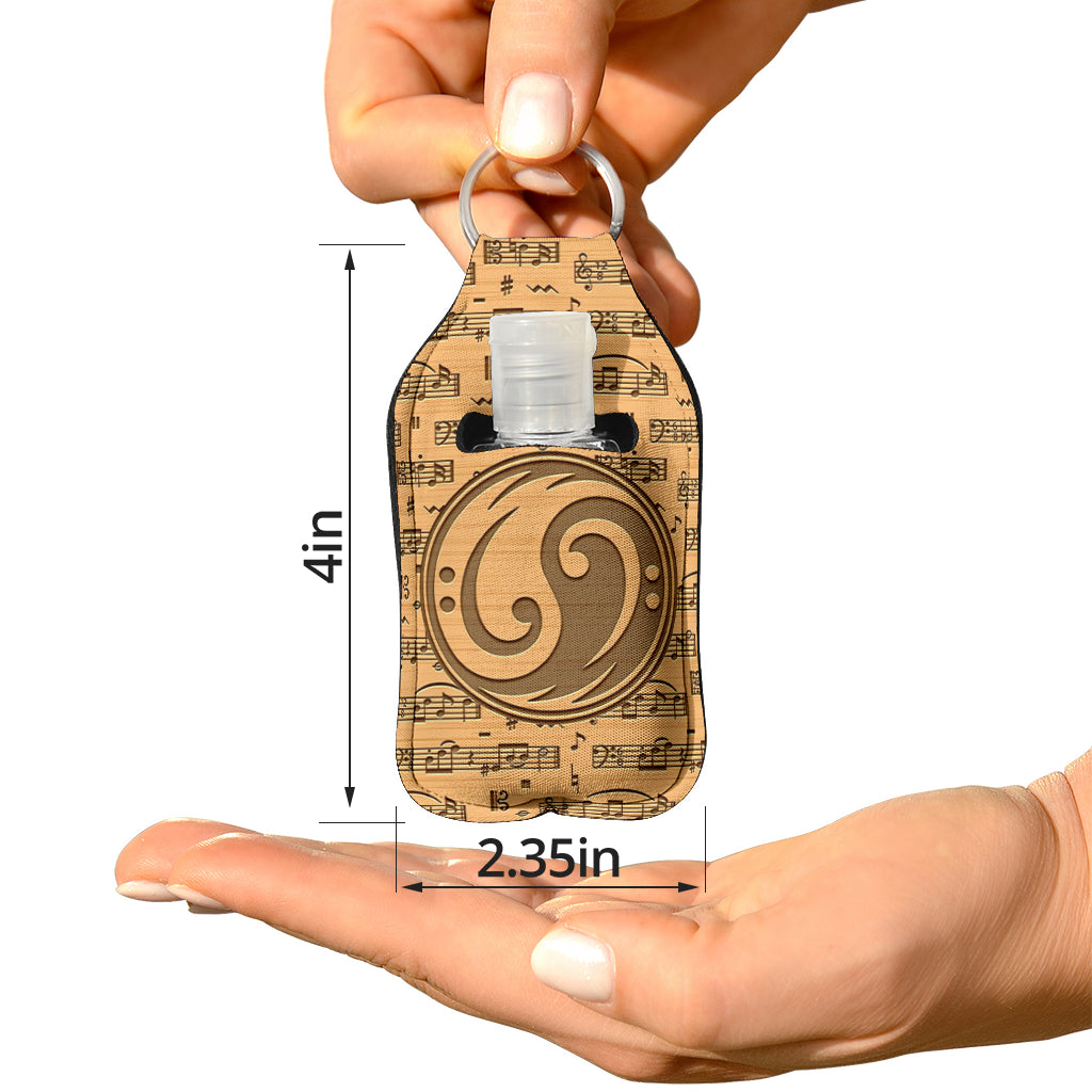 Yin Yang Bass Clef Sanitizer Bottle Keychains