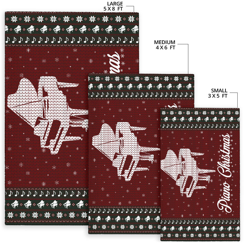 Piano Christmas Area Rug