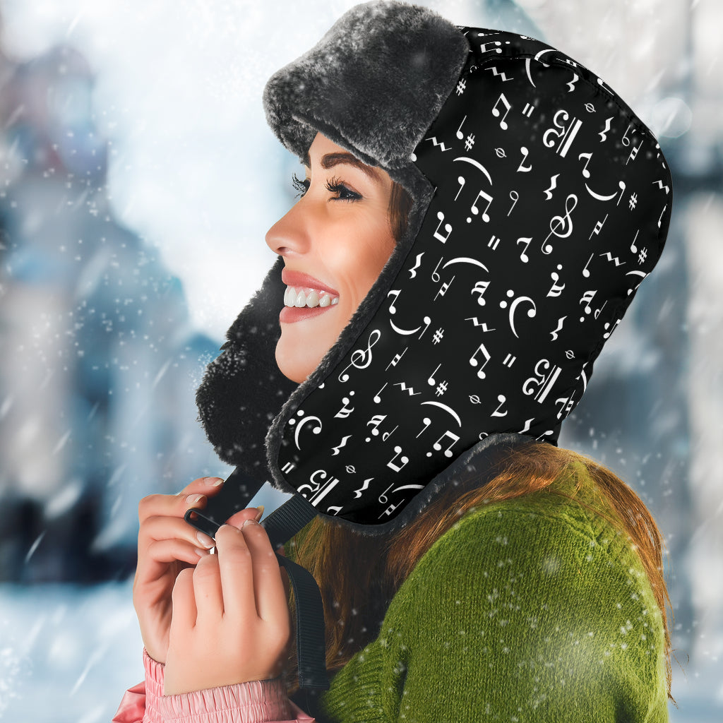 Musical Seamless Black Trapper Hat