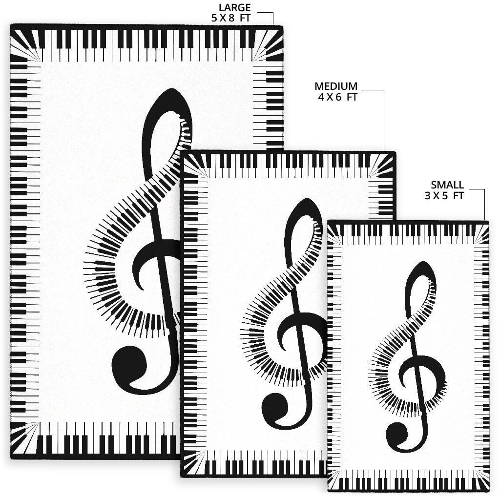 Piano Keys Treble Clef Rug