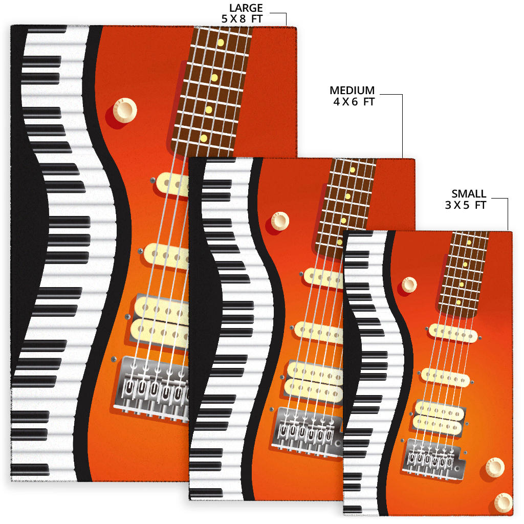 Piano With Guitar Area Rug