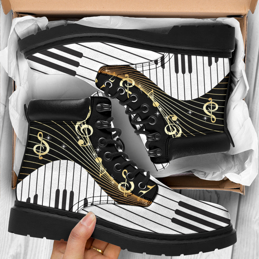 Piano Keys And Music Notes All-Season Boots