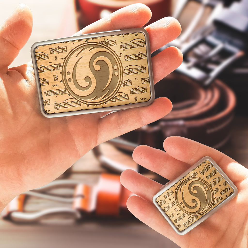 Yin Yang Bass Clef Belt Buckle