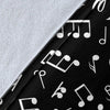 Piano Keys Musical Black Blanket