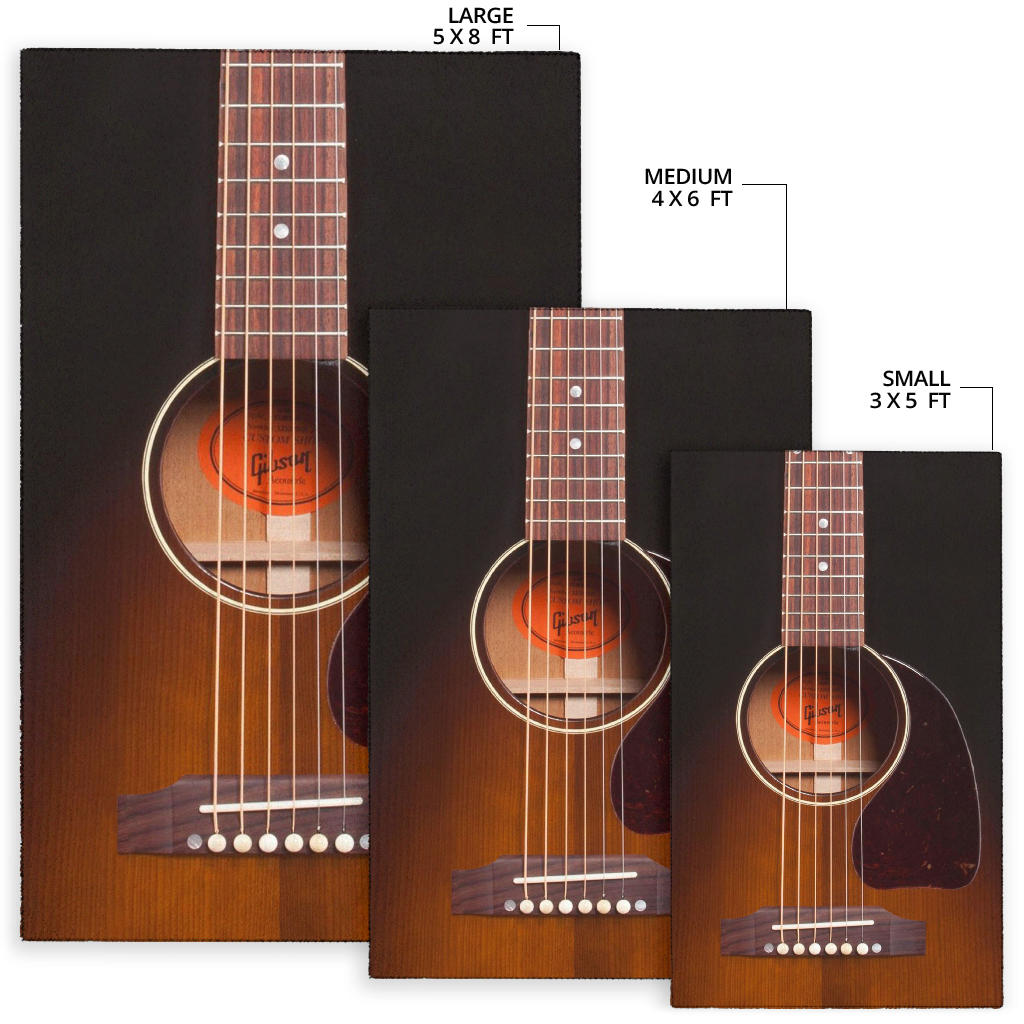 Black Guitar Area Rug