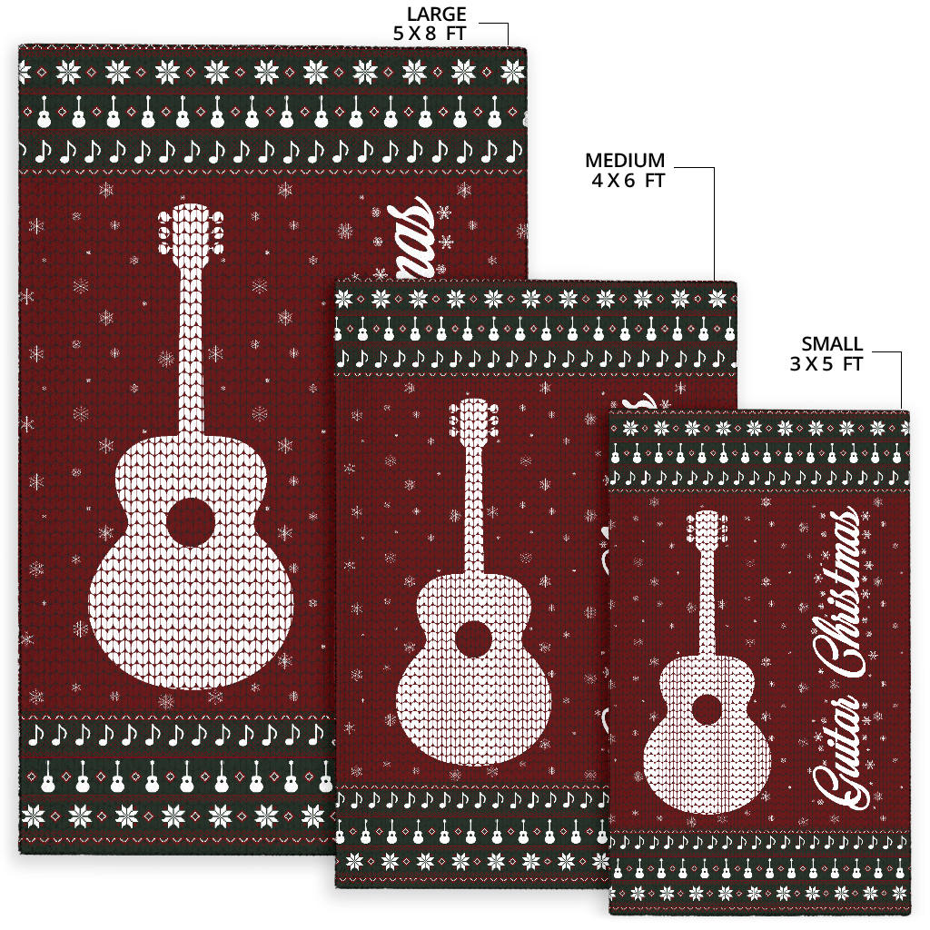 Guitar Christmas Area Rug