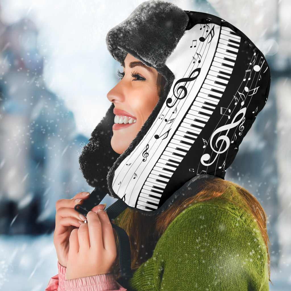 Piano Keys Musical Notes Trapper Hat