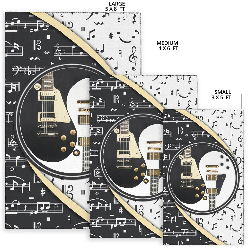 Yin Yang Guitars Area Rug