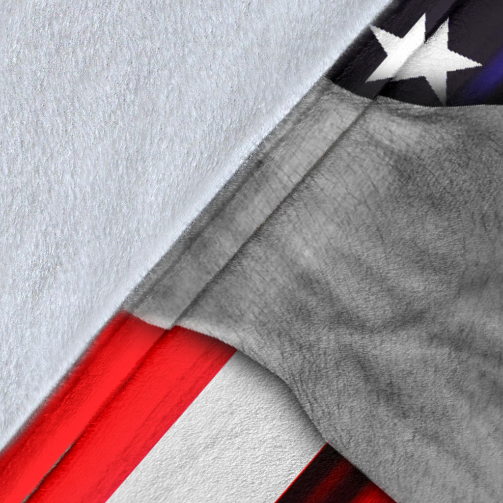 Music Notes American Flag White Blanket