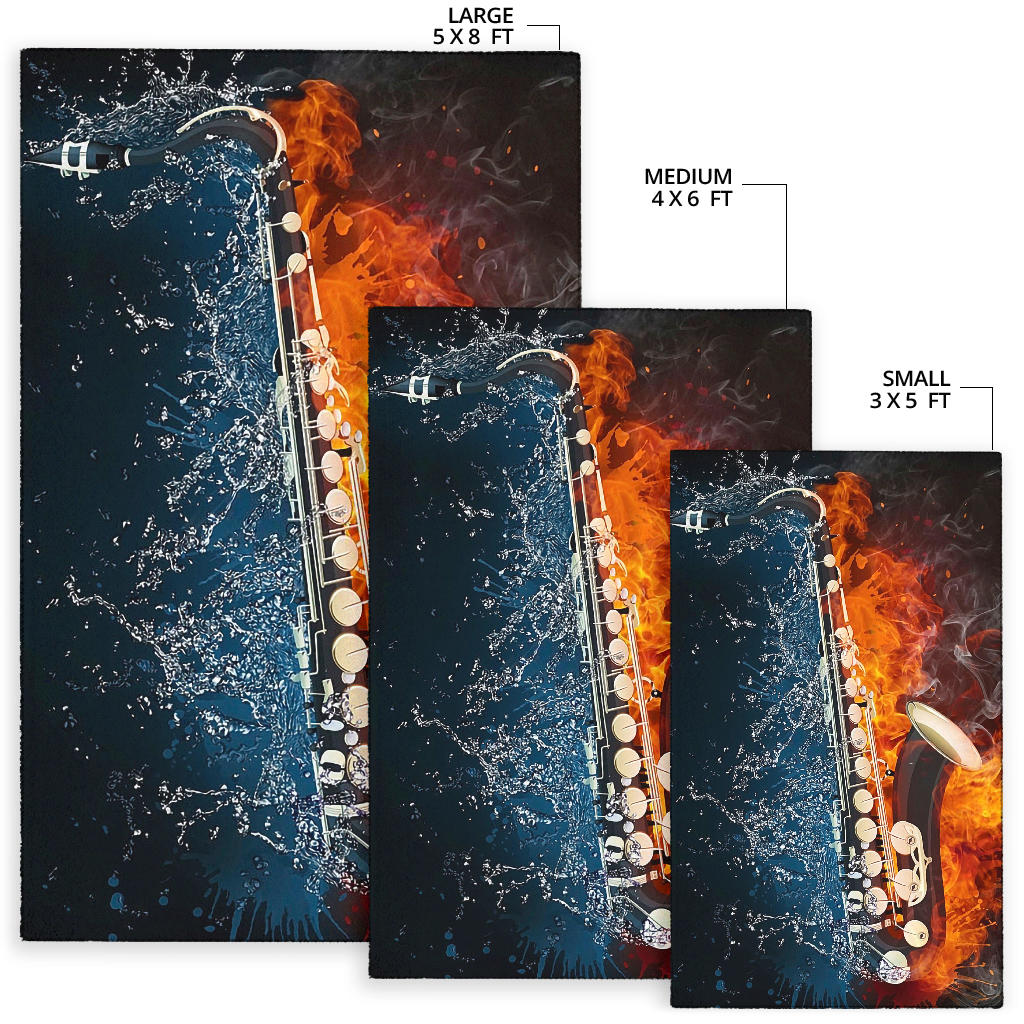 Ice Fire Saxophone Area Rug