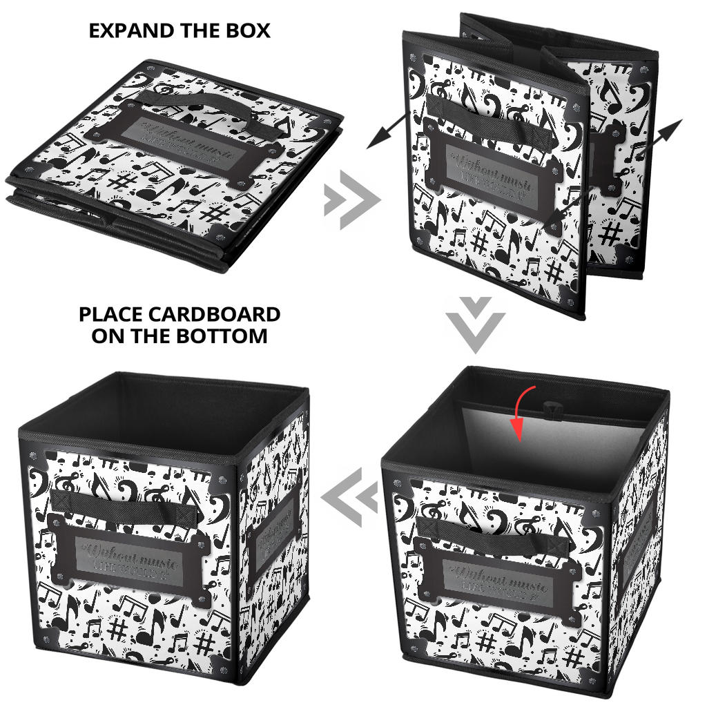 Music Notes Art Storage Cube