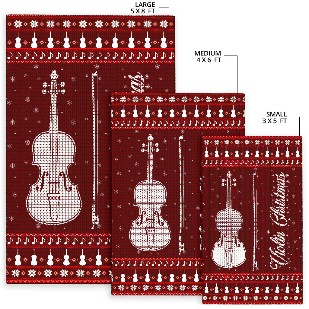 Violin Christmas Area Rug