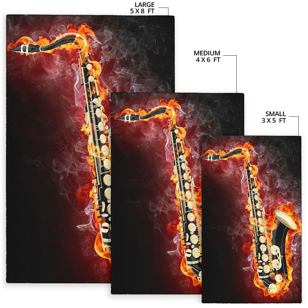 Saxophone Flame Area Rug