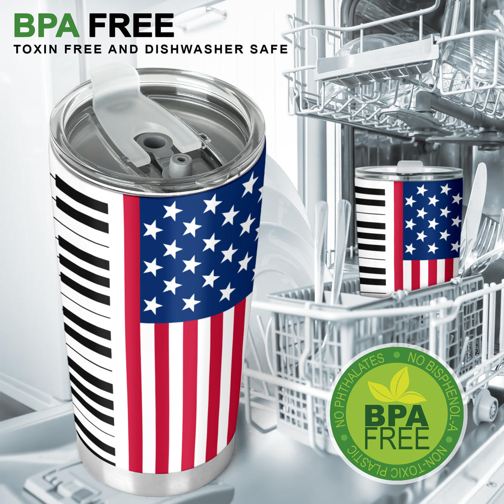 American Flag Piano Keys Tumbler - { shop_name }} - Review