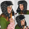 Musical Notes Pattern Black Trapper Hat